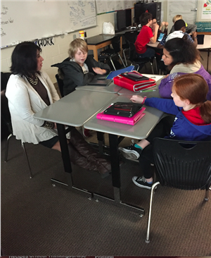 Maria Pope with her students 